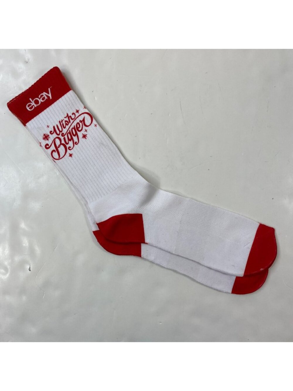 eBay "Wish Bigger" White & Red Socks eBayana